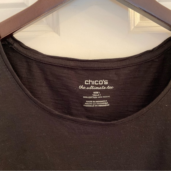 Chico’s The Ultimate Tee - Chico’s Size 1 / Small - Black - Picture 7 of 9